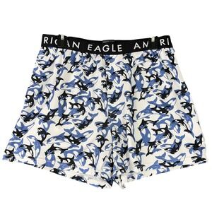 American Eagle Boxers Men‎ M Stretch Underwear Whale Print Soft Comfort